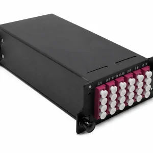 24 Fiber MPO to LC Breakout Cassette, 6 x LC Quad Adapters, OM4