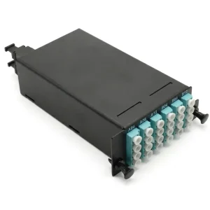 24 Fiber MPO to 6 LC OM3 Quad Cassette, Metal Construction