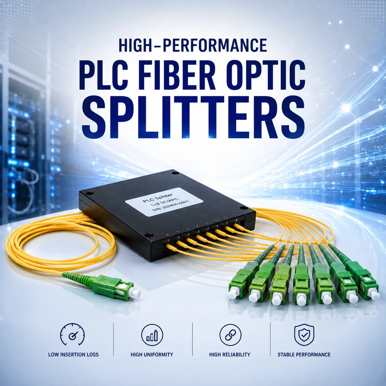 High-Performance PLC Fiber Optic Splitters